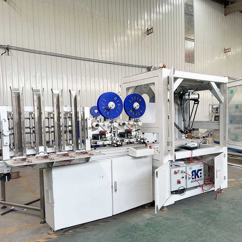 30PCS Shoe Wipes Making and Packing Machine Down Jacket Cleaning Wet Wipes Production Line with Twins Small Roll