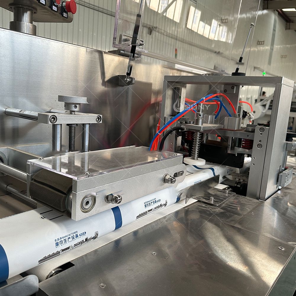 完全な自動湿れたワイプ機械72カウント衛生剤は湿れた機械の赤ちゃんの湿れたワイプの包装機械をワイプします